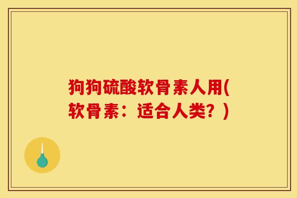 狗狗硫酸软骨素人用(软骨素:适合人类?)-第1张图片-关节骑士 狗狗硫酸软骨素人用(软骨素:适合人类?)-第1张图片-关节骑士