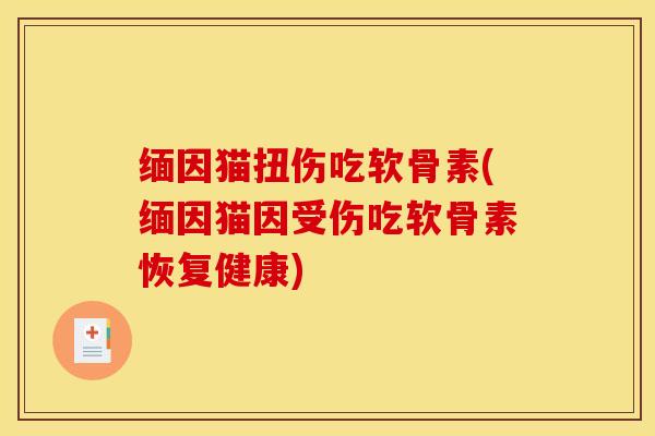 缅因猫扭伤吃软骨素(缅因猫因受伤吃软骨素恢复健康)