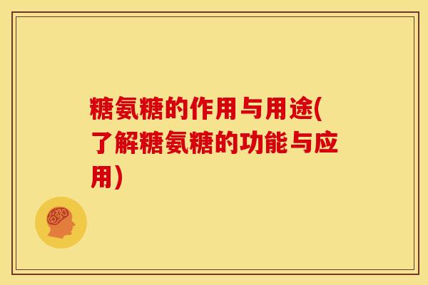 糖氨糖的作用与用途(了解糖氨糖的功能与应用)