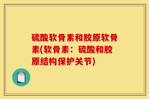硫酸软骨素和胶原软骨素(软骨素：硫酸和胶原结构保护关节)