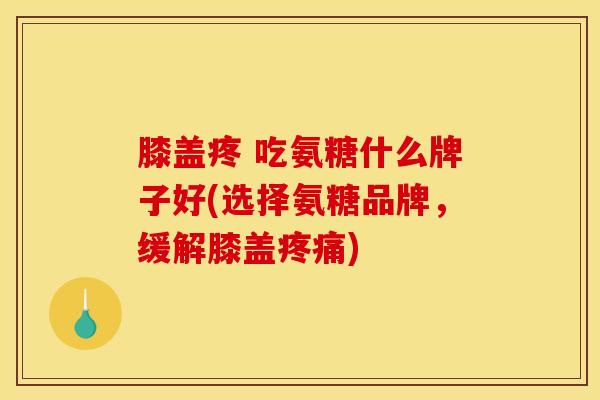 膝盖疼 吃氨糖什么牌子好(选择氨糖品牌，缓解膝盖疼痛)