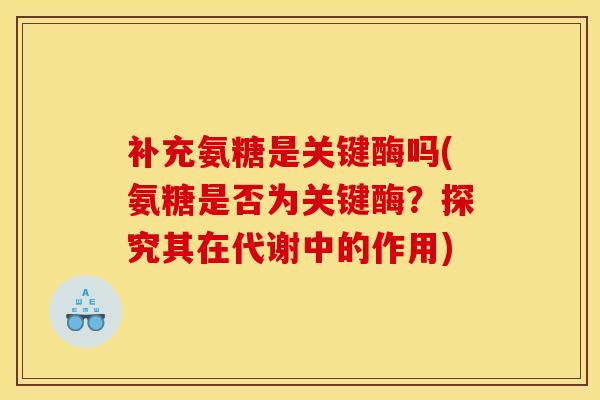 补充氨糖是关键酶吗(氨糖是否为关键酶？探究其在代谢中的作用)