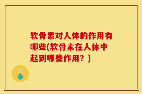 软骨素对人体的作用有哪些(软骨素在人体中起到哪些作用？)