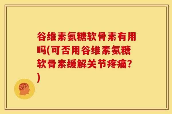 谷维素氨糖软骨素有用吗(可否用谷维素氨糖软骨素缓解关节疼痛？)