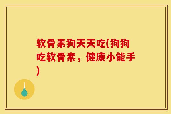 软骨素狗天天吃(狗狗吃软骨素，健康小能手)