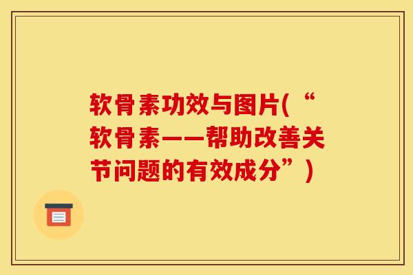 软骨素功效与图片(“软骨素——帮助改善关节问题的有效成分”)