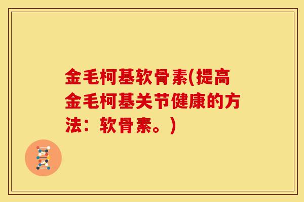 金毛柯基软骨素(提高金毛柯基关节健康的方法：软骨素。)