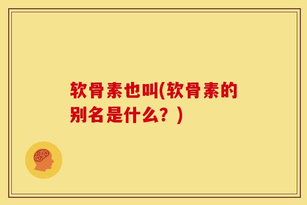 软骨素也叫(软骨素的别名是什么？)