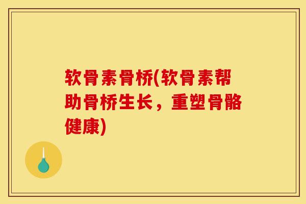 软骨素骨桥(软骨素帮助骨桥生长，重塑骨骼健康)