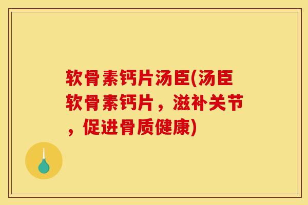 软骨素钙片汤臣(汤臣软骨素钙片，滋补关节，促进骨质健康)