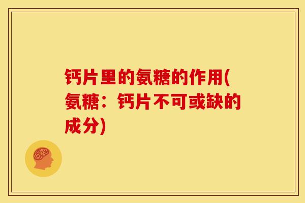 钙片里的氨糖的作用(氨糖：钙片不可或缺的成分)