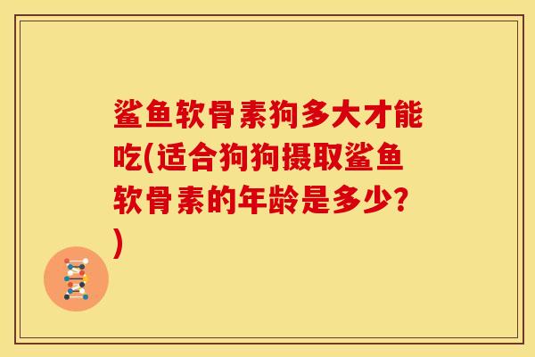鲨鱼软骨素狗多大才能吃(适合狗狗摄取鲨鱼软骨素的年龄是多少？)