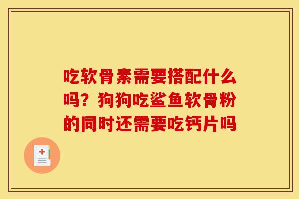 吃软骨素需要搭配什么吗？狗狗吃鲨鱼软骨粉的同时还需要吃钙片吗