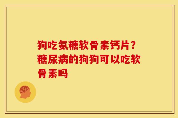 狗吃氨糖软骨素钙片？糖尿病的狗狗可以吃软骨素吗