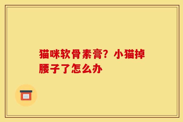 猫咪软骨素膏？小猫掉腰子了怎么办