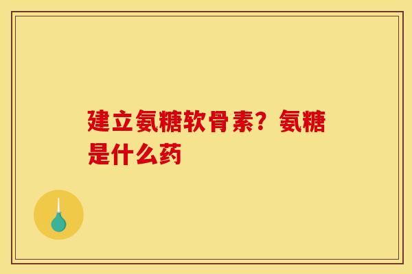 建立氨糖软骨素？氨糖是什么药