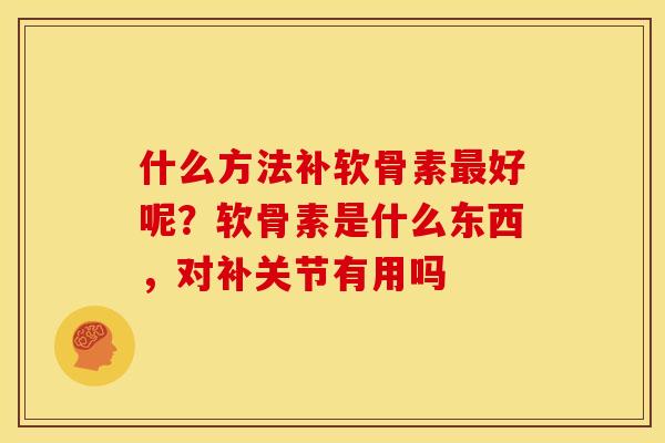 什么方法补软骨素最好呢？软骨素是什么东西，对补关节有用吗