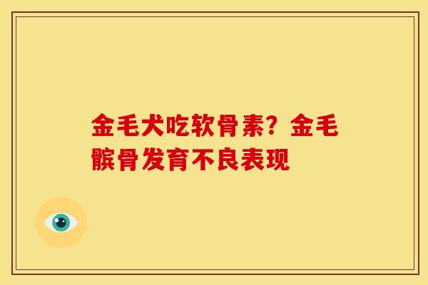 金毛犬吃软骨素？金毛髌骨发育不良表现