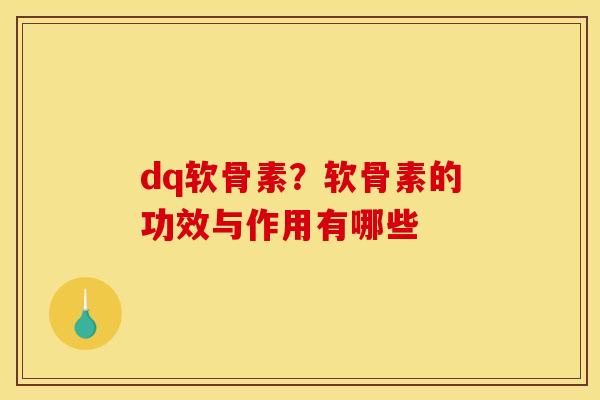 dq软骨素？软骨素的功效与作用有哪些