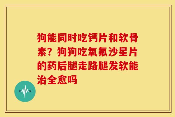 狗能同时吃钙片和软骨素？狗狗吃氧氟沙星片的药后腿走路腿发软能治全愈吗