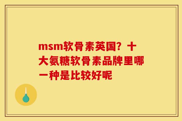msm软骨素英国？十大氨糖软骨素品牌里哪一种是比较好呢
