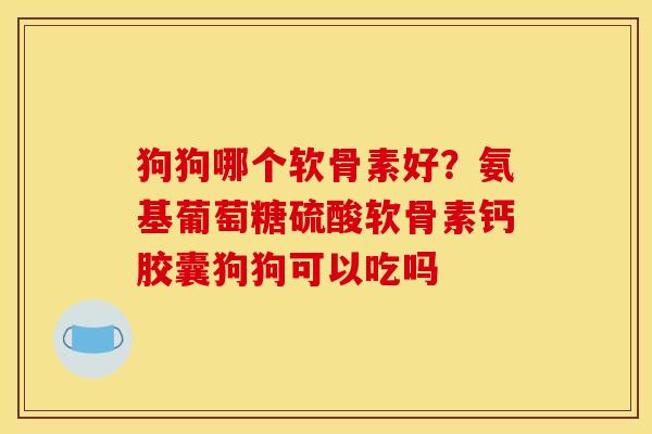 狗狗哪个软骨素好？氨基葡萄糖硫酸软骨素钙胶囊狗狗可以吃吗
