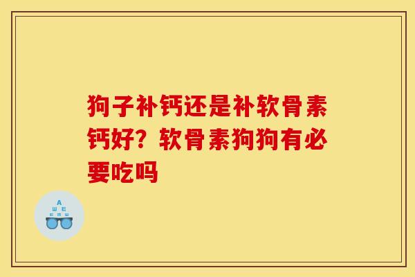 狗子补钙还是补软骨素钙好？软骨素狗狗有必要吃吗