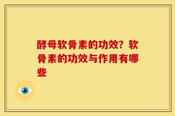 酵母软骨素的功效？软骨素的功效与作用有哪些-第1张图片-关节骑士