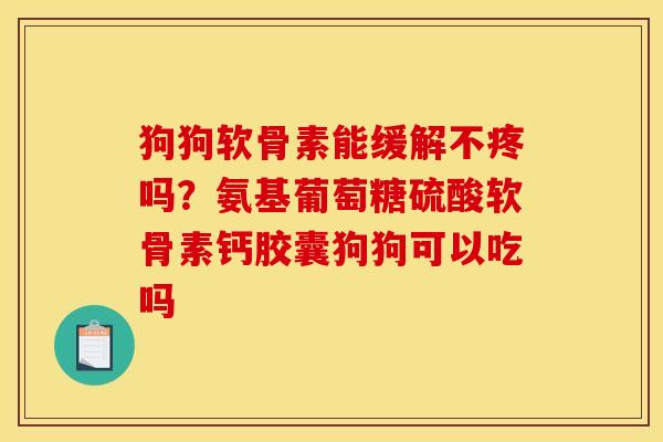狗狗软骨素能缓解不疼吗？氨基葡萄糖硫酸软骨素钙胶囊狗狗可以吃吗