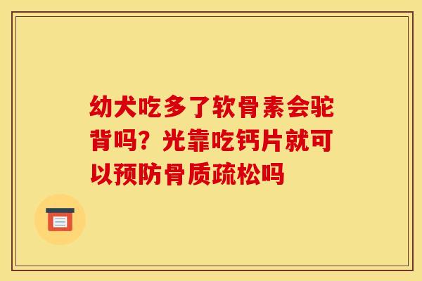 幼犬吃多了软骨素会驼背吗？光靠吃钙片就可以预防骨质疏松吗