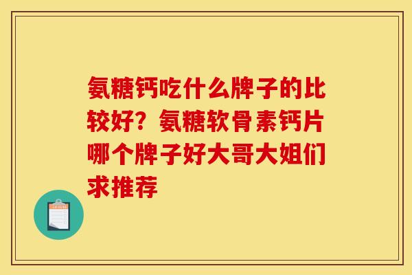 氨糖钙吃什么牌子的比较好？氨糖软骨素钙片哪个牌子好大哥大姐们求推荐