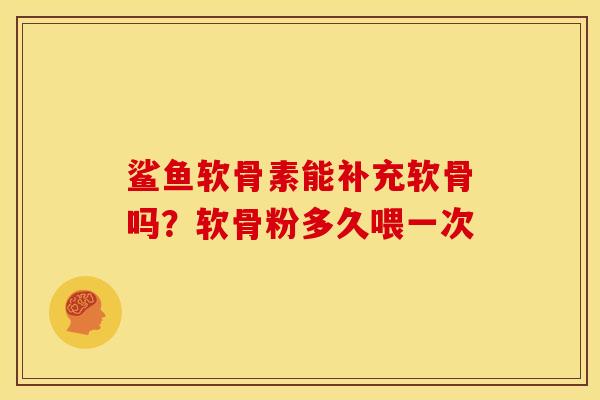 鲨鱼软骨素能补充软骨吗？软骨粉多久喂一次