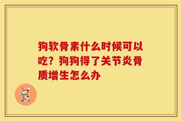 狗软骨素什么时候可以吃？狗狗得了关节炎骨质增生怎么办