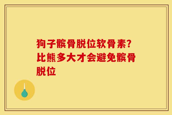 狗子髌骨脱位软骨素？比熊多大才会避免髌骨脱位