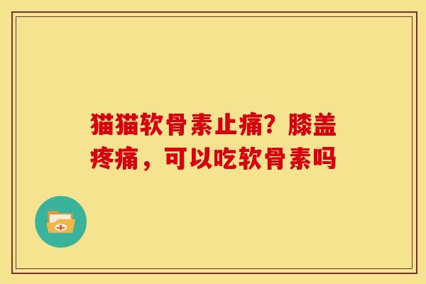 猫猫软骨素止痛？膝盖疼痛，可以吃软骨素吗-第1张图片-关节骑士