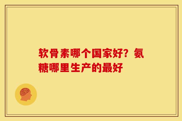 软骨素哪个国家好？氨糖哪里生产的最好