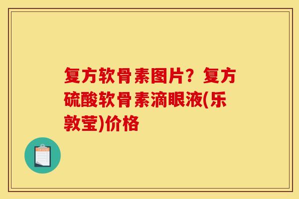 复方软骨素图片？复方硫酸软骨素滴眼液(乐敦莹)价格