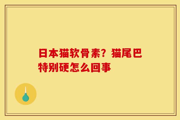 日本猫软骨素？猫尾巴特别硬怎么回事