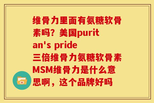 维骨力里面有氨糖软骨素吗？美国puritan's pride三倍维骨力氨糖软骨素MSM维骨力是什么意思啊，这个品牌好吗
