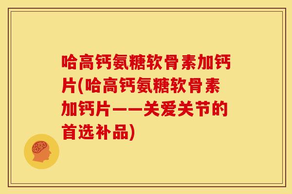 哈高钙氨糖软骨素加钙片(哈高钙氨糖软骨素加钙片——关爱关节的首选补品)
