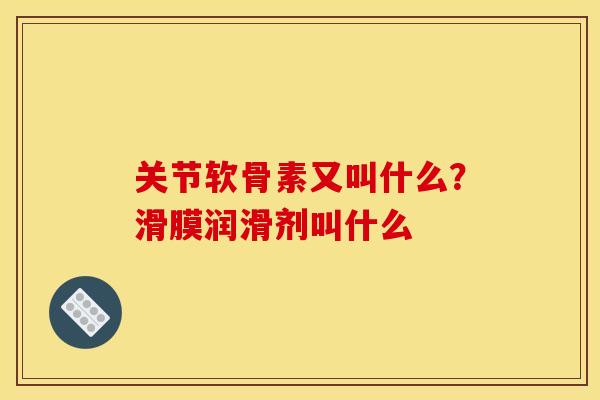关节软骨素又叫什么？滑膜润滑剂叫什么