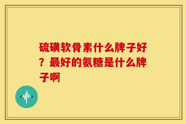 硫磺软骨素什么牌子好？最好的氨糖是什么牌子啊