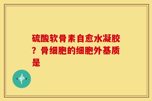 硫酸软骨素自愈水凝胶？骨细胞的细胞外基质是