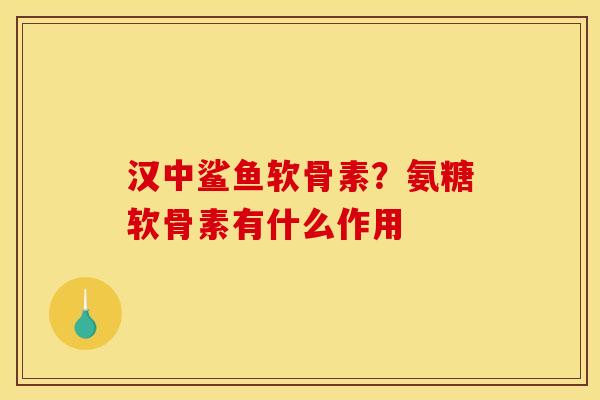 汉中鲨鱼软骨素？氨糖软骨素有什么作用