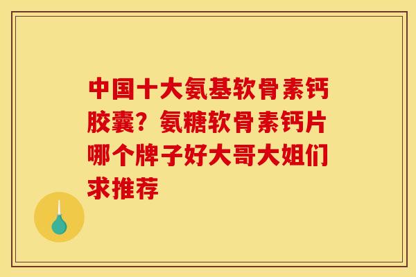 中国十大氨基软骨素钙胶囊？氨糖软骨素钙片哪个牌子好大哥大姐们求推荐