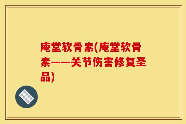 庵堂软骨素(庵堂软骨素——关节伤害修复圣品)