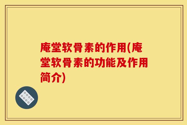 庵堂软骨素的作用(庵堂软骨素的功能及作用简介)