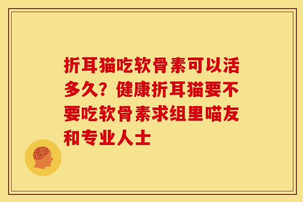 折耳猫吃软骨素可以活多久？健康折耳猫要不要吃软骨素求组里喵友和专业人士