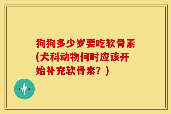 狗狗多少岁要吃软骨素(犬科动物何时应该开始补充软骨素？)