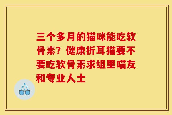 三个多月的猫咪能吃软骨素？健康折耳猫要不要吃软骨素求组里喵友和专业人士